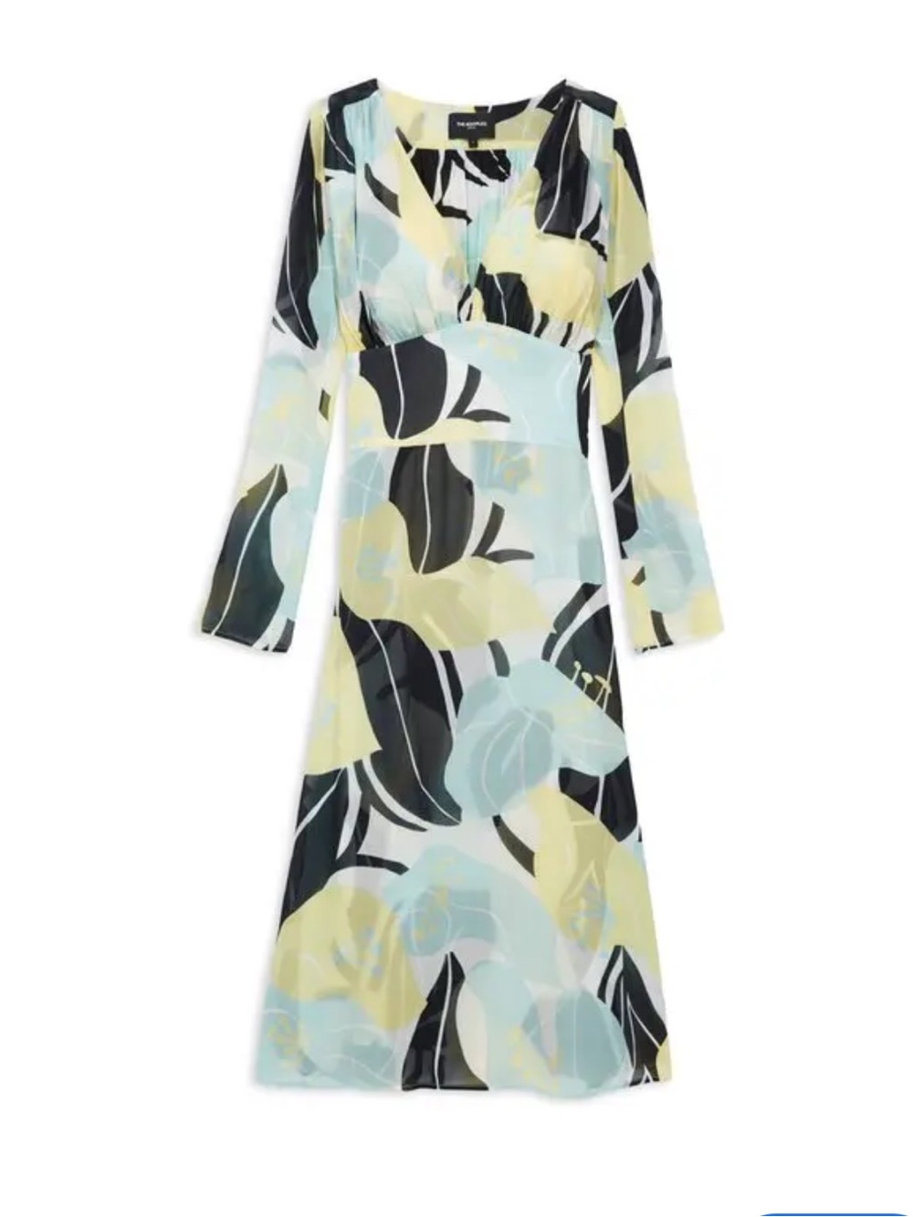 The Kooples Hibiscus Empire Waist Midi Dress Floral Sz L NWT